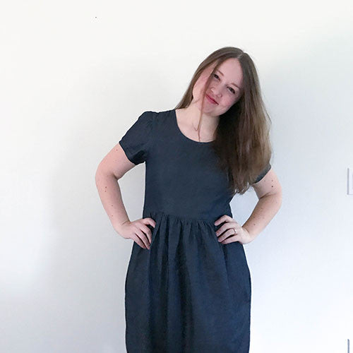 orla linen dress J.McLaughlin Women's Orla Linen Dress Nautical Navy, Size Medium