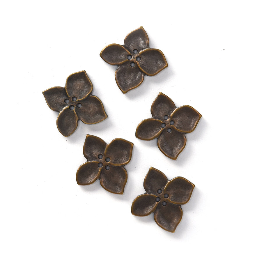 Metal-like Flower Buttons - Multiple Colors