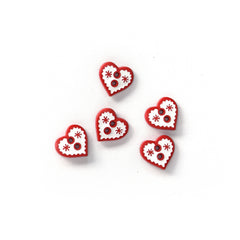 Lovely Heart Buttons - Multiple Colors