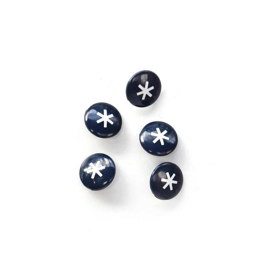 Asterisk Matte Buttons - Multiple Colors