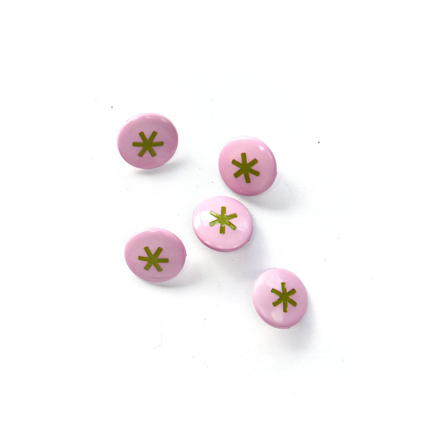 Asterisk Matte Buttons - Multiple Colors