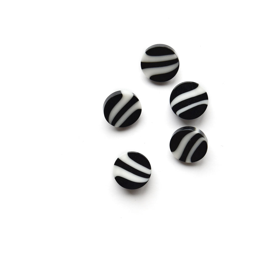 Black & White Stripe Buttons - 2 Sizes