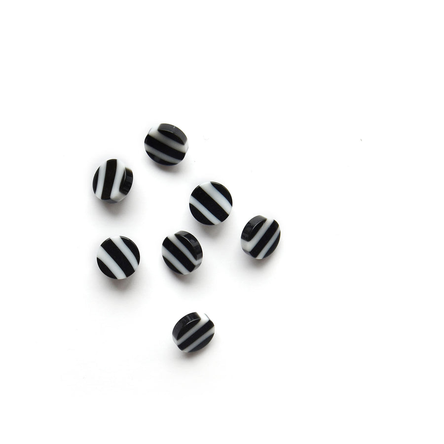 Black & White Stripe Buttons - 2 Sizes