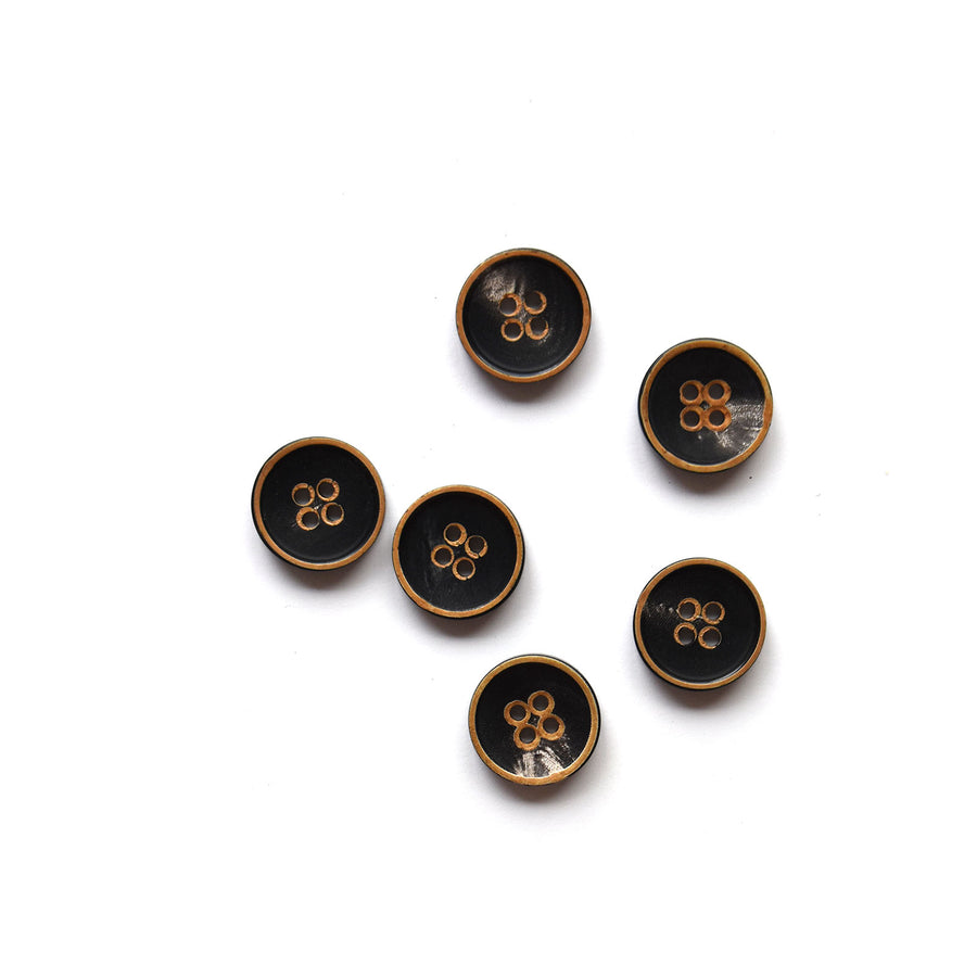 Black Burnt Edge Buttons - 2 Sizes