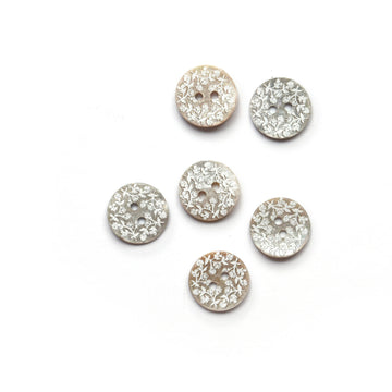Floral Shell Buttons - 2 Sizes