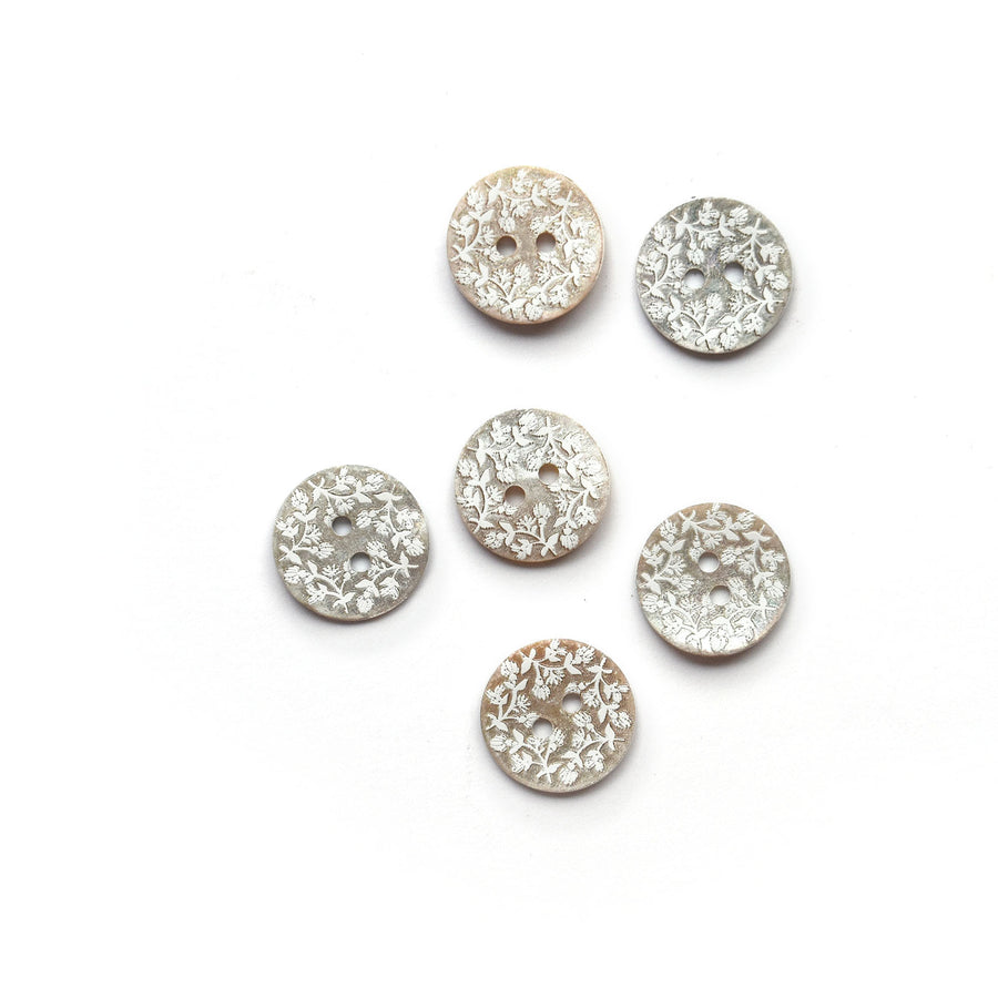 Floral Shell Buttons - 2 Sizes
